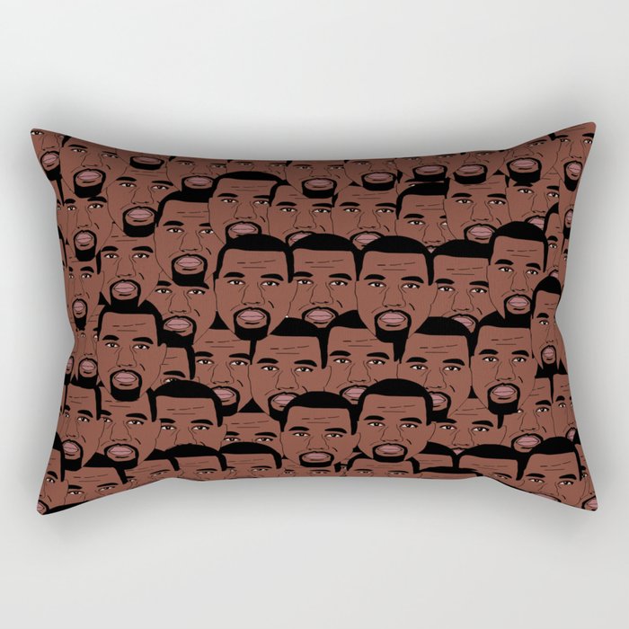 KanyeWest Faces Rectangular Pillow
