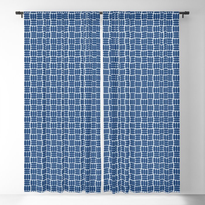 Blue Checkered simple pattern Blackout Curtain