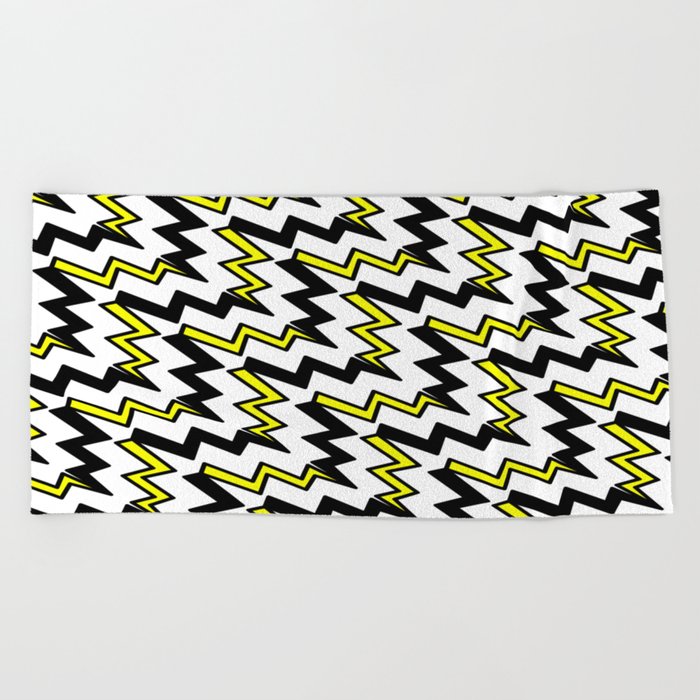 Abstract geometric pattern - yellow. Beach Towel