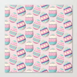 Colorful Pastel Easter Egg Pattern Canvas Print