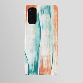 Teal and Orange Brush Strokes Android Case