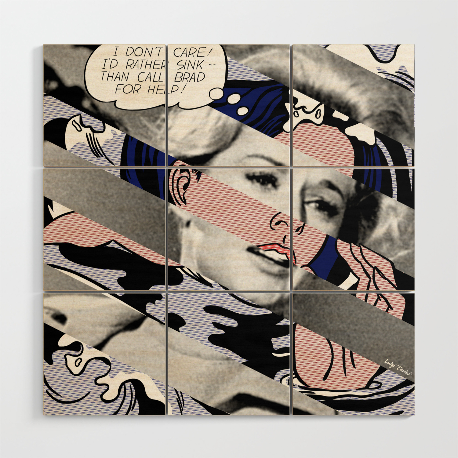 Roy Lichtenstein S Drowning Girl Tippi Hedren In Birds Wood Wall Art By Luigi Tarini Graph Art Society6