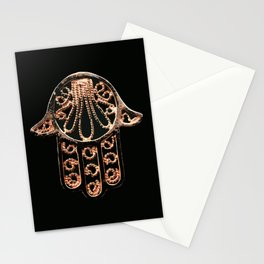 Golden Hamsa Hand On A Black Background #decor #society6 #buyart Stationery Card