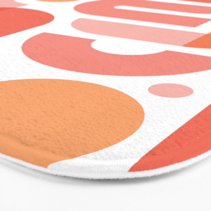 Peach Shapes Bath Mat By Quintco Society6