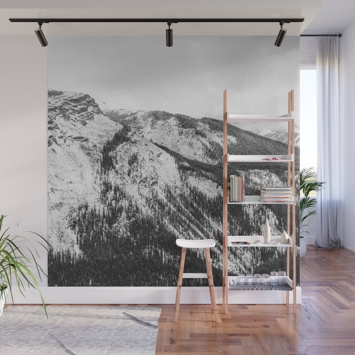 Glacier Skywalk | Landscape Photography | Black and White Wall Mural