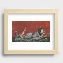 The lady and the frog Recessed Framed Print