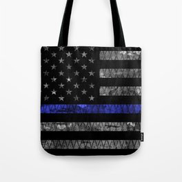 Police Thin Blue Line Flag Tote Bag