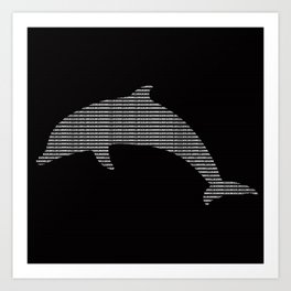Save the dolphins in binary code - SUPPORT UKRAINE Art Print