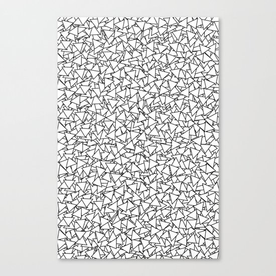 Black and White Triangles Dizzy All-Over Pattern Canvas Print