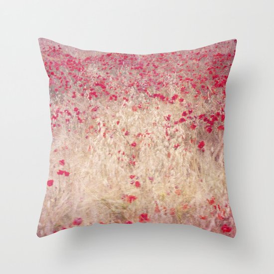 Fields of poppies Throw Pillow