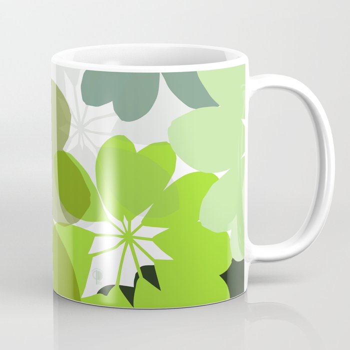 Leaves Flowers Shapes Silhouettes Wb Coffee Mug By Dessireeartdeco Leaves Flowers Shapes Silhouettes Wb Coffee Mug