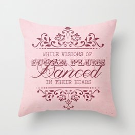Visions of Sugar Plums - Pink Throw Pillow