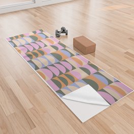 Earthy Pastel Geometric Shapes Pattern Yoga Towel