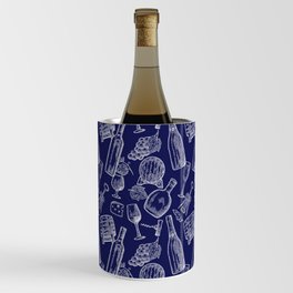 The Mary Collection - wine time (white on blue) Wine Chiller