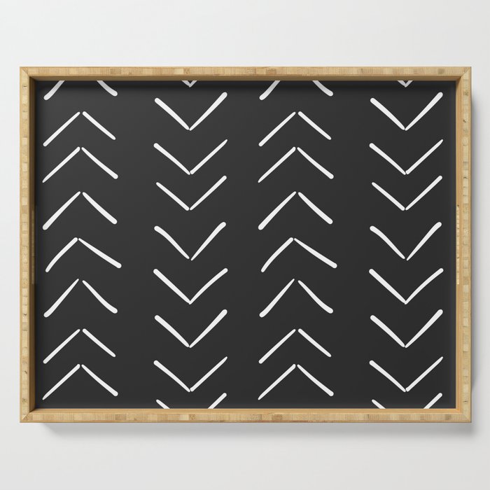 Boho Big Arrows in Black and White Serving Tray
