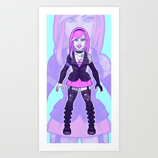 Goth Girl Art Print