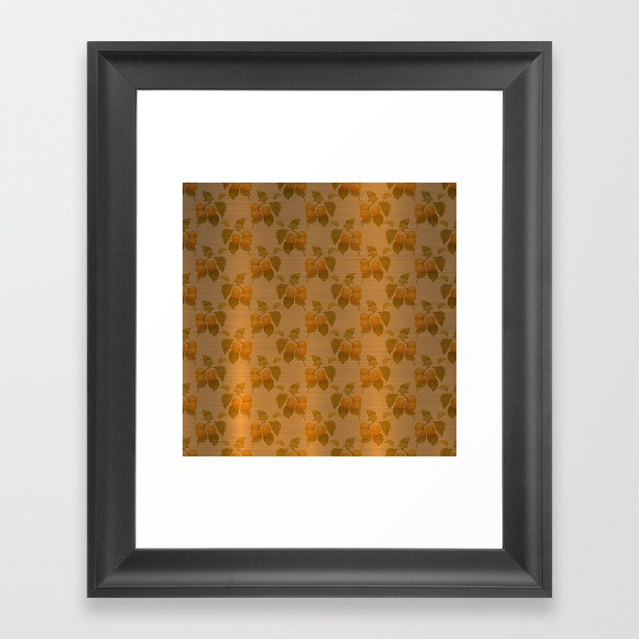 Gold Silk Metallic Peach Modern Collection Framed Art Print