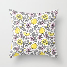 Flowering Quince in fresh spring colors Throw Pillow