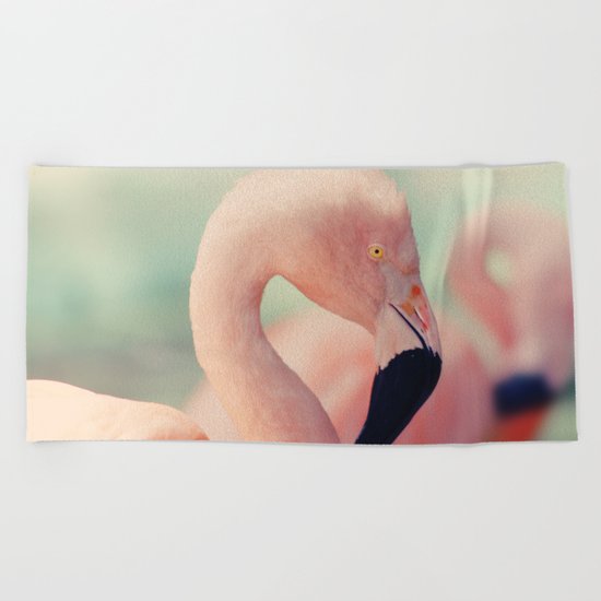 Pastel Flamingo Beach Towel