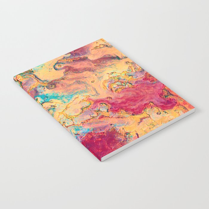 Colorful Palette Knife Abstract With Oil Paint Notebook