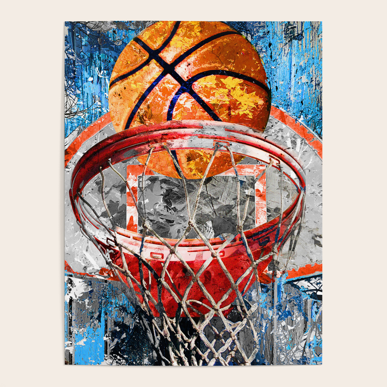 Modern basketball art print swoosh 158 - Basketball artwork poster Poster  by takumipark | Society6