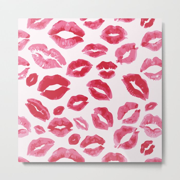 Lipstick Kisses Metal Print