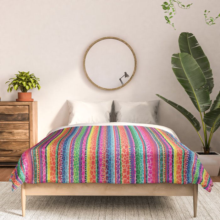 Leopard and Mexican serape print Comforter