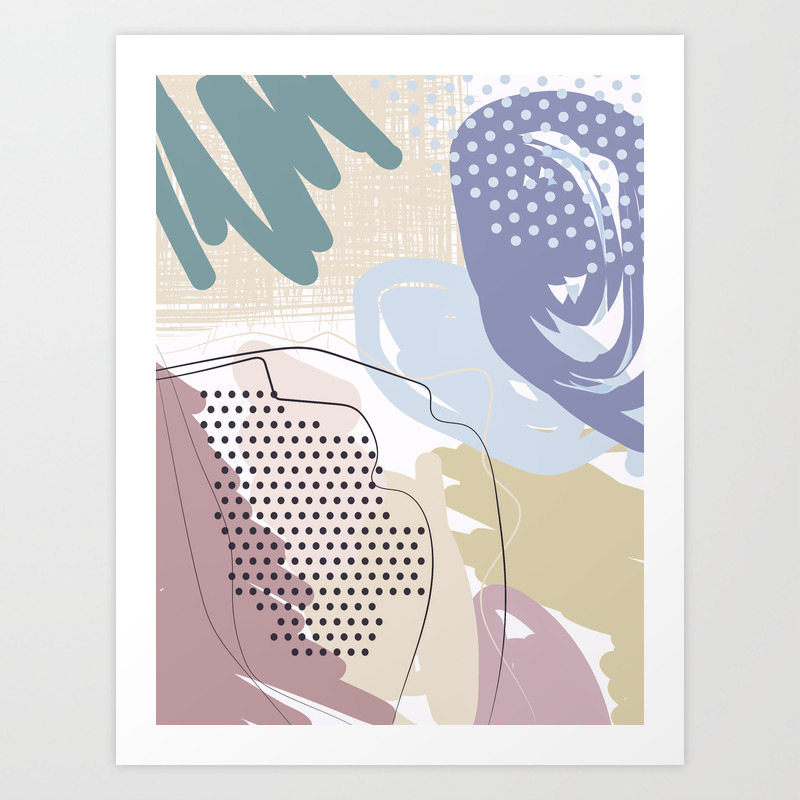 Violet Blush Beige Decorative Abstract Painting 2 Colour Symphony Abstraction Art Print By Tanydi Society6