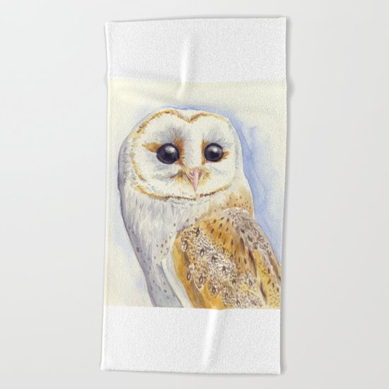 Owl bird Beach Towel