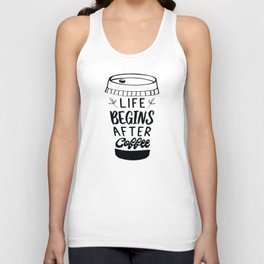 Life Begins After Coffee Unisex Tank Top