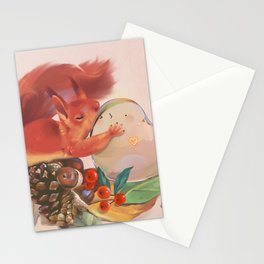 Droppie and Squirrel friend Stationery Cards