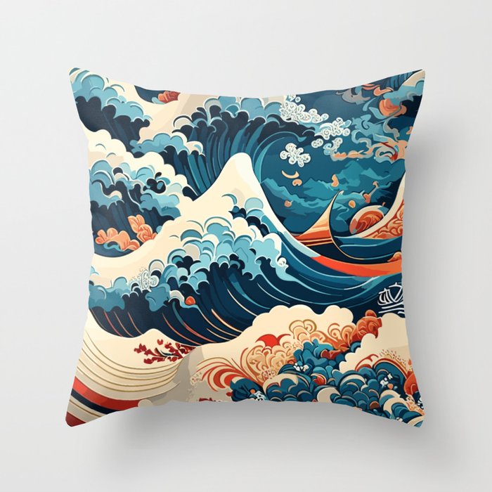 Wave pattern Throw Pillow