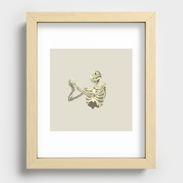 Praying Skeleton Recessed Framed Print