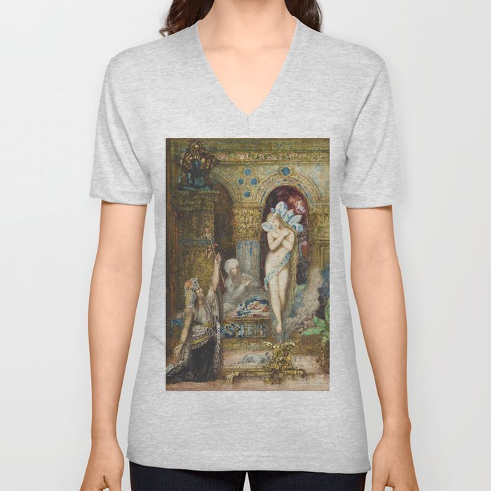 The fables - a summoning - Gustave Moreau V Neck T Shirt