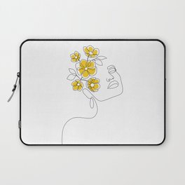 Mustard Bloom Girl Laptop Sleeve