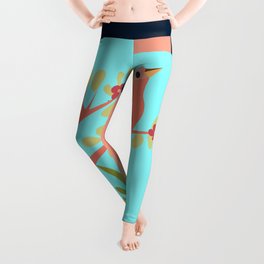 Exotic Jungle Bird Perched on Tree Leggings