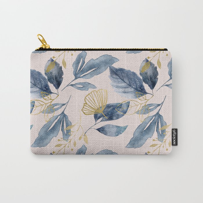 Elegant Watercolor Floral Pattern Carry-All Pouch