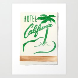 Hotel California Matchbook Art Print