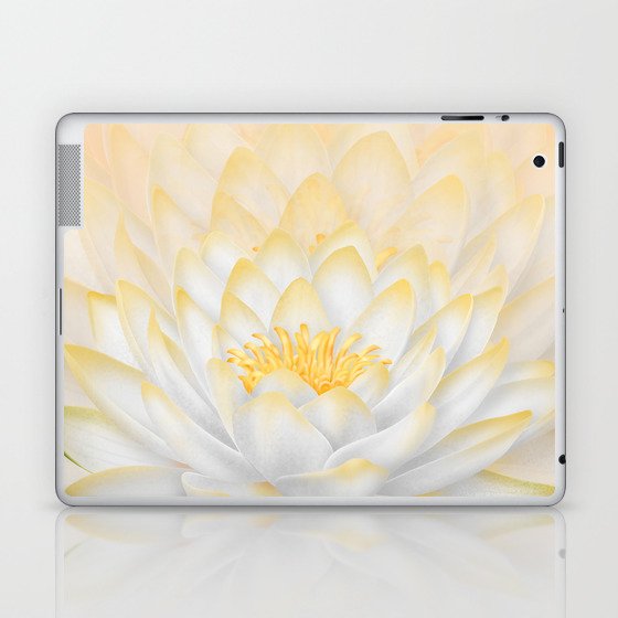 White Peach Lotus Laptop & iPad Skin