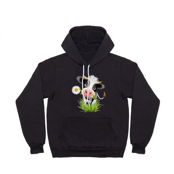Cute Holstein cow in grass Hoody