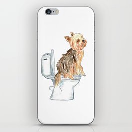  Yorkie Yorkshire terrier toilet Painting iPhone Skin