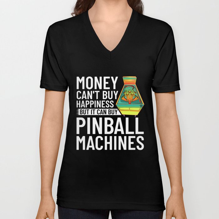 Pinball Machine Game Virtual Player V Neck T Shirt