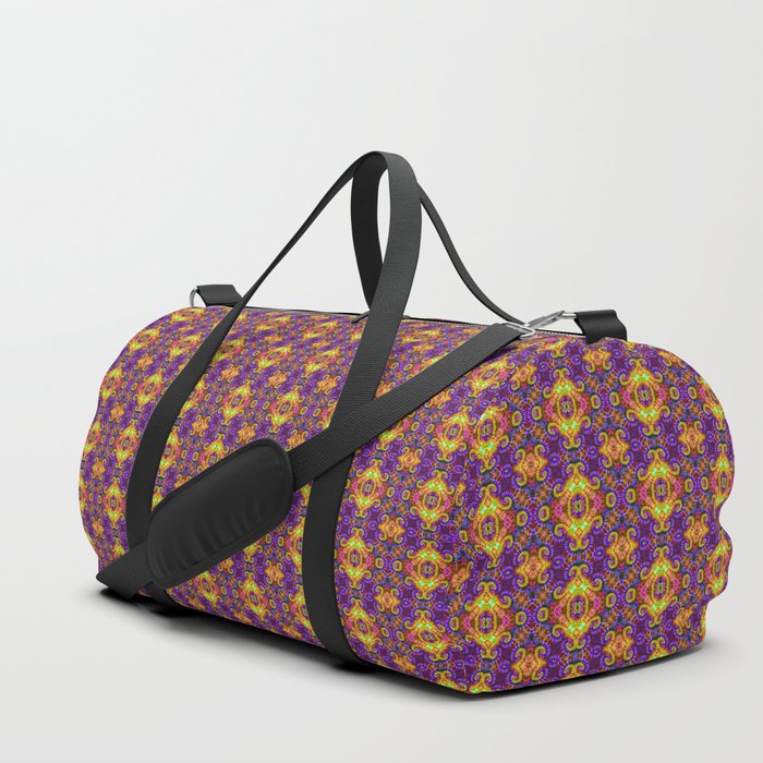 Gold & Purple Curly Medallions Duffle Bag