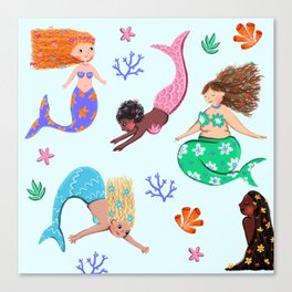 Mermaid Fun Canvas Print