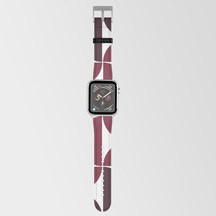 Burgundy mid century modern geometric shapes Apple Watch Band