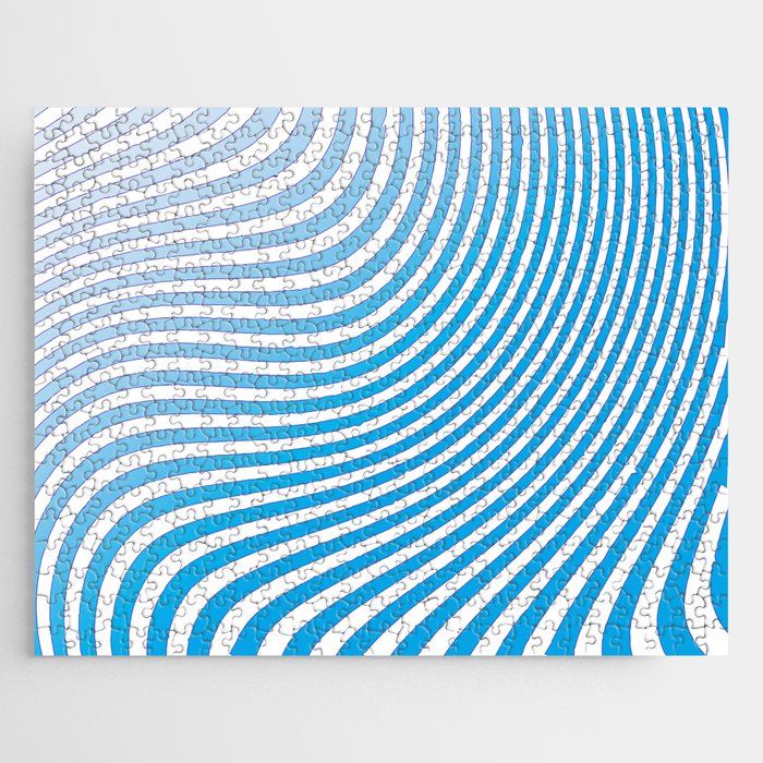 Abstract Blue Stripes. Jigsaw Puzzle