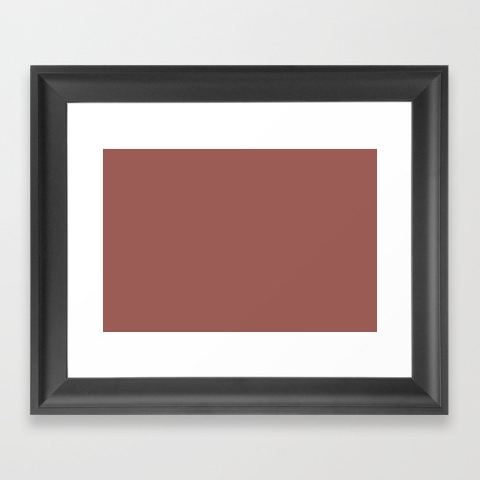 Dark Oaky Merlot Red Solid Color Pairs PPG Fire Weed PPG1056-6 - All One Single Shade Hue Colour Framed Art Print