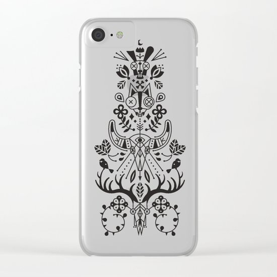 La Vie + La Mort: Black Ink Clear iPhone Case