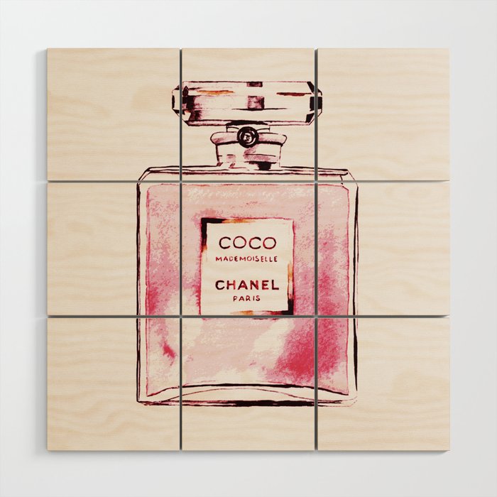 Classic Pink, Perfume bottle, Fashion Cute Minimalism Poster Wood