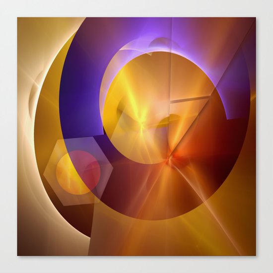 Modern abstract with a golden glow Canvas Print
